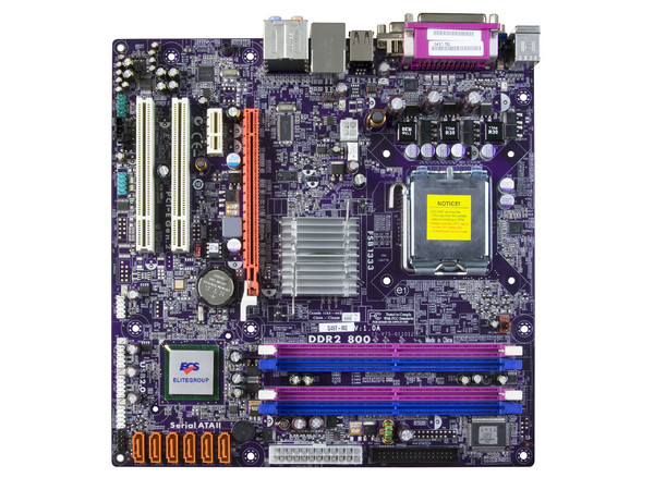 T. Madre ECS G45T-M2, ChipSet Intel G45 & ICH10,
Soporta: Cel.400, DualCore, Core 2Duo, 1066/1333MHz,
Memoria: DDR2 667/800Mhz, 4 Bancos, 16GB Max,
Integrado: Video, Audio HD, Red 10/100,
Diseño: MicroATX, Ptos: 1xPCEx16, 1xPCEx1, 2xPCI