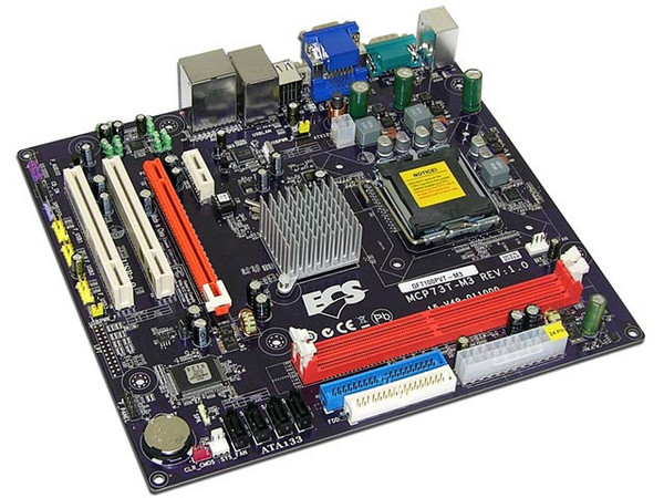 T. Madre ECS GF7100PVT-M3, ChipSet GeForce 7100,
Soporta: Cel.400, DualCore/2Duo/Quad, 1066/1333MHz,
Memoria: DDR2 800/667MHz, 2 Bancos, 4GB Max,
Integrado: Video GeForce 7, Audio HD, Red 10/100/1000,
Diseño: MicroATX, Ptos: 1xPCEx16, 1xPCEx1, 2xPCI