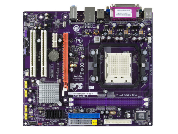 T. Madre ECS GeForce7050M-M (V2.0), ChipSet nForce 630,
Soporta: Phenom, Athlon 64 X2, Socket AM2+,
Integrado: Video NVIDIA 7050, Audio HD, Red,
Memoria: 2x DDR2 667/800Mhz, Max.16GB, microATX,
Ptos: 1xPCIEX16, 1xPCIEX1, 2xPCI