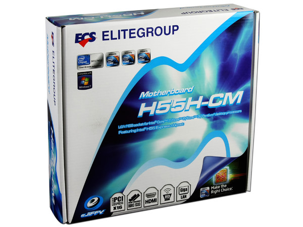 T. Madre ECS H55H-CM, ChipSet Intel H55 Exp.,
Soporta: Core i7, Core i5 y Core i3 de Socket 1156,
Integrado: Audio 5.1, Red 10/100/1000,
Memoria: DDR3 1333/1066MHz, 16GB Max,
mATX, Ptos: 1xPCEx16, 2xPCEx1, 1xPCI  