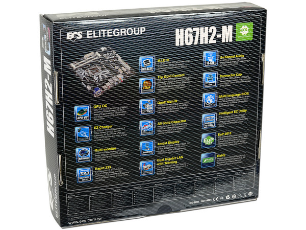 T. Madre ECS H67H2-M-B3, ChipSet Intel H67 Exp.,
Soporta: Core i7/i5/i3 de Socket 1155,
Integrado: Audio HD, Red Gigabit,
USB 3.0 y Serial ATA 3.0,
Memoria: 1333/1066, 32GB Max,
Diseño mATX, Ptos: 1xPCIEX16,2xPCIEx1