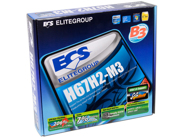 T. Madre ECS H67H2-M3, ChipSet Intel H67 Exp.,
Soporta: Core i7/i5/i3 de Socket 1155,
Memoria: 1333/1066 MHz 16GB Max,
Integrado: Audio HD, Red Gigabit,
USB 3.0 y Serial ATA 3.0,
Diseño Micro-ATX, Ptos: 1xPCIEX16,1xPCIEx1