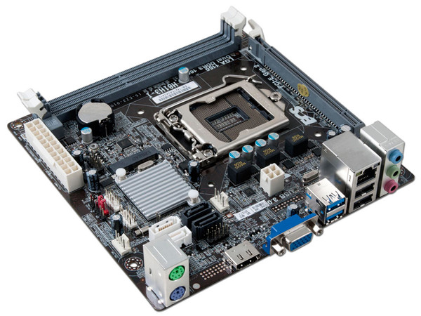 T. Madre ECS H81H3-I/HDMI, ChipSet Intel H81 Exp.,
Soporta: Intel Core i7/ i5/ i3/ Pentium/ Celeron de Socket 1150,
Memoria: DDR3 1600/1333 MHz, 16 GB Max,
SATA 3.0, USB 3.0,
Integrado: Audio HD, Red,
Mini-ITX, Ptos: 1xPCIEX16.
