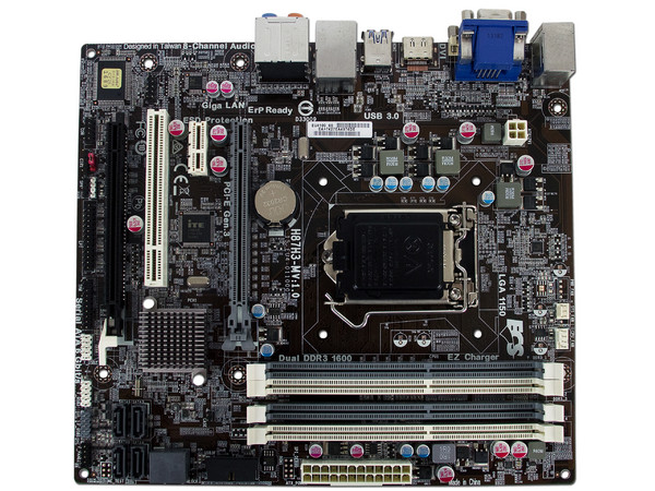 T. Madre ECS Deluxe H87H3-M, ChipSet Intel H87 Exp.,
Soporta: Intel Core i7 / i5  de Socket 1150,
Memoria: DDR3 1600/1333 MHz, 32 GB Max,
SATA 3.0, USB 3.0,
Integrado: Audio HD, Red,
Micro-ATX, Ptos: 2xPCIEX16, 1xPCIEX1