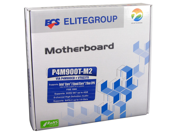 T. Madre ECS P4M900T-M2, ChipSet VIA P4M900,
Soporta: Cel.400, DualCore/2Duo, Quad 800/1066MHz,
Memoria: DDR2 533/667Mhz, 2 Bancos, 4GB Max,
Integrado: Video, Audio HD, Red 10/100,
Diseño: MicroATX, Ptos: 1xPCEx16, 1xPCEx1, 2xPCI