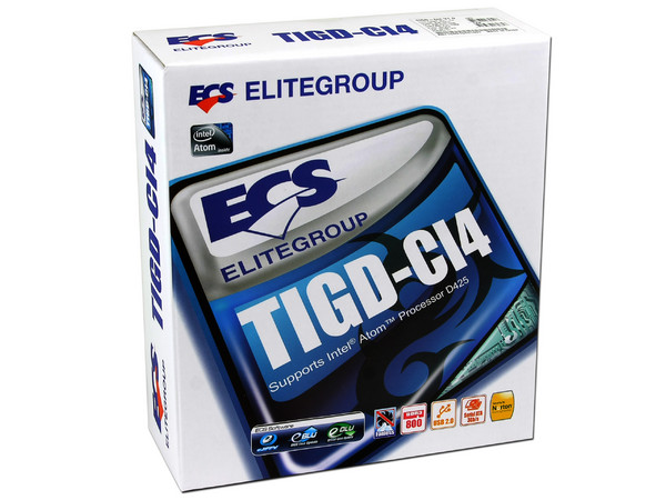 T. Madre ECS Mini-ITX TIGD-CI4,
Procesador Integrado Intel Atom D425,
Integrado: Audio, Red, Video Intel GMA 3150,
Memoria: SODIMM DDR3 800MHz, 2 Bancos,
Ptos: 1xPCI
