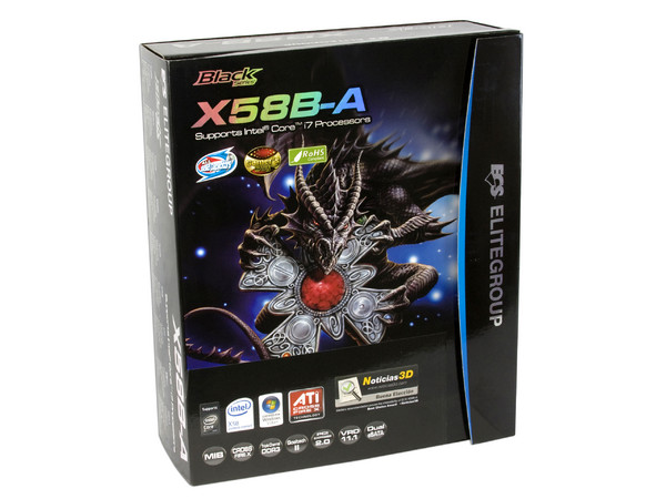 T. Madre ECS X58B-A Black, ChipSet Intel X58,
Soporta: Core i7 920, 940, 965, QPI 4.8/6.4 GT/s,
Integrado: Audio 7.1, Red 10/100/1000,
Memoria: DDR3 1600(OC)/1333/1066, 24GB Max,
ATX, Ptos: 2xPCEx16, 1xPCIEx4, 2xPCIEx1, 1xPCI