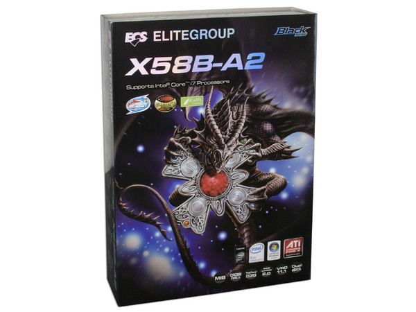T. Madre ECS Black Series X58B-A2, ChipSet Intel X58,
Soporta: Core i7 920, 940, 965 de Socket 1366,
Integrado: Audio 7.1, Red 10/100/1000,
Memoria: DDR3 1600 OC/1333/1066, 24GB Max,
ATX, Ptos: 2xPCEx16, 1xPCIEx4, 2xPCIx1, 1xPCI
