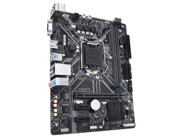 T. Madre Gigabyte H310M H 2.0, Chipset Intel H310,
Soporta: Core 8va y 9na. Gen., Socket 1151,
Memoria: DDR4 2666/2400/2133 MHz, 32GB Max,
Integrado: Audio HD, Red,
USB 3.0, SATA 3.0,
Micro-ATX, Ptos: 1xPCIEx16, 2xPCIEx1.