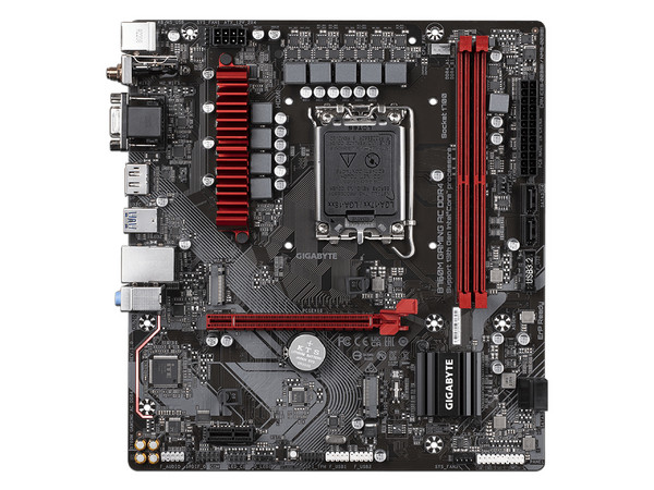 T. Madre Gigabyte B760M GAMING AC DDR4, 
Chipset Intel B760, Soporta: Intel 12va y 13va Generación, 
Socket 1700, Memoria: DDR4 5333/3600/2133 MHz,
64GB Max, Integrado: Audio HD, 
Red, USB 3.2, SATA 3.0, M.2, Micro-ATX,
Ptos: 1xPCIE4.0x16.