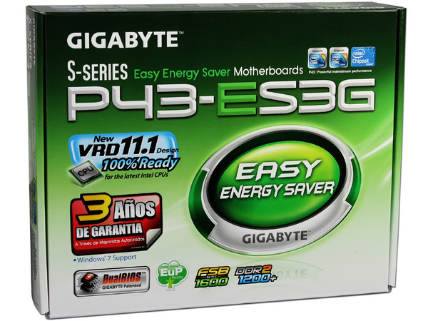 GIGABYTE MB GA-P43-ES3G C2D Intel P43 LGA775 FSB1600 DDR2 PCIE2.0 PCIx5 Audio ATX Retail