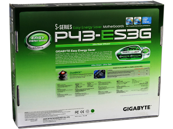 GIGABYTE MB GA-P43-ES3G C2D Intel P43 LGA775 FSB1600 DDR2 PCIE2.0 PCIx5 Audio ATX Retail