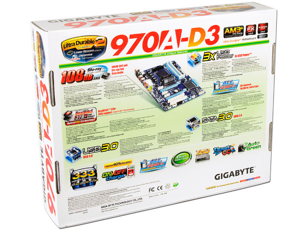 T. Madre Gigabyte 970A-D3, ChipSet AMD 970,
Soporta: Phenom II, Athlon II y FX de Socket AM3+,
Memoria: DDR3 2000(OC)/1333/1066 MHz, Max. 32GB,
Integrado: Audio HD, Red 10/100/1000 Mbit,
ATX, Ptos: 2xPCIEX16, 3xPCIEX1, 2xPCI