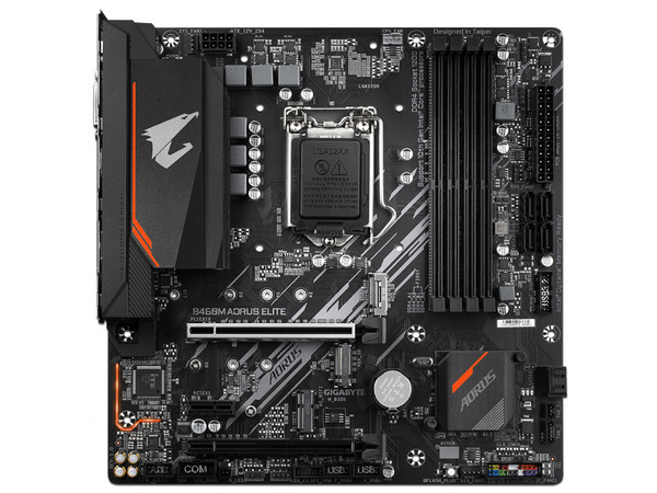 T. Madre Gigabyte B460M AORUS ELITE, Chipset Intel B460,
Soporta: Intel Core / Pentium / Celeron de 10ma. Gen., Socket 1200,
Memoria: DDR4 2933 / 2666 / 2133MHz, 128GB Max,
Integrado: Audio HD, Red, SATA 3.0, M.2
Micro-ATX, Ptos: 2xPCIEx16, 2xPCIEx1.