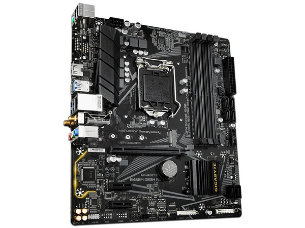 T. Madre Gigabyte B460M AC V2, Chipset Intel B460,
Soporta: Intel 10ma generación, Socket 1200,
Memoria: DDR4 2933 / 2666 / 2133 MHz, 128GB Max,
Integrado: Audio, Red, Wi-Fi, USB 3.0, SATA 3.0,
Micro-ATX, Ptos: 1xPCIE3.0x16, 1xPCIE3.0x1.