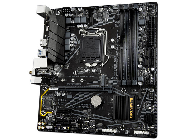 T. Madre Gigabyte B460M AC V2, Chipset Intel B460,
Soporta: Intel 10ma generación, Socket 1200,
Memoria: DDR4 2933 / 2666 / 2133 MHz, 128GB Max,
Integrado: Audio, Red, Wi-Fi, USB 3.0, SATA 3.0,
Micro-ATX, Ptos: 1xPCIE3.0x16, 1xPCIE3.0x1.
