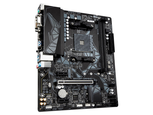 T. Madre GIGABYTE B550M Gaming, Chipset AMD B550,
Soporta: AMD Ryzen 3ra, 4ta y 5ta Generación, Socket AM4,
Memoria: DDR4 5000/4600/3200 MHz, 64GB Máx,
Integrado: Audio HD, Red,
SATA 3.0, M.2,
Micro-ATX, Ptos: 2xPCIEx1, 1xPCIEx16 3.0