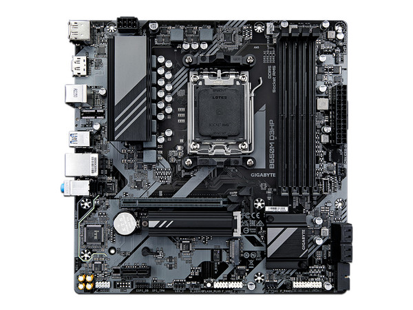 T. Madre Gigabyte B650M D3HP,
Chipset AMD B650,
Segmento: Alto,
Soporta: AMD Ryzen 7000 Series, Socket AM5,
Memoria: DDR5 7600/ 6400/ 5200 MHz, 192GB Max,
Audio HD, Red, USB 3.2, SATA 3.0,
Micro-ATX, Ptos: 1xPCIE4.0x16, 1xPCIE3.0x1.