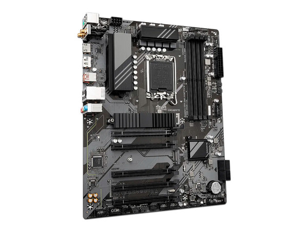 T. Madre Gigabyte B760 DS3H AX: Chipset Intel B760, 
Soporta: Intel 13va y 14va Generación, Socket 1700,
Memoria: DDR5 7600, 6400, 4800 MHz, 128GB Max, 
Integrado: AudioHD, WiFi 6E, USB 3.2 y SATA 3, M.2, 
ATX, Ptos: 5xPCIEx16.
