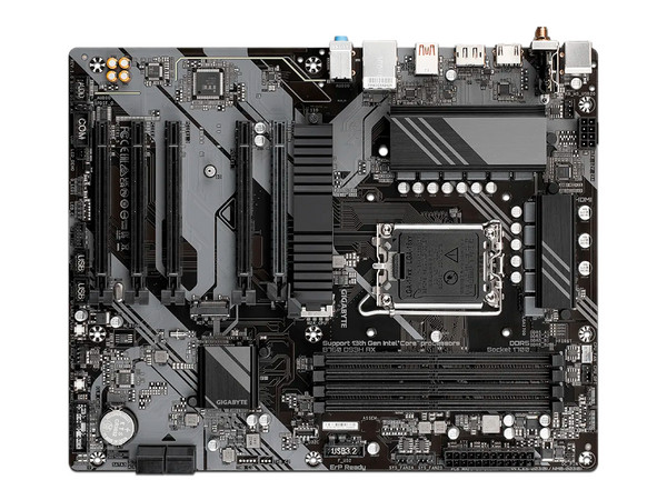 T. Madre Gigabyte B760 DS3H AX: Chipset Intel B760, 
Soporta: Intel 13va y 14va Generación, Socket 1700,
Memoria: DDR5 7600, 6400, 4800 MHz, 128GB Max, 
Integrado: AudioHD, WiFi 6E, USB 3.2 y SATA 3, M.2, 
ATX, Ptos: 5xPCIEx16.
