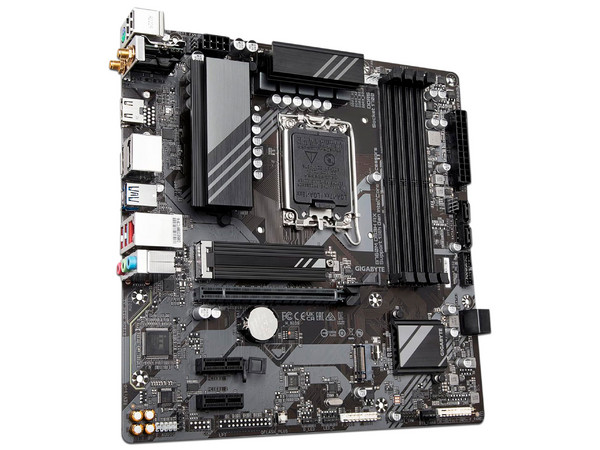 T. Madre Gigabyte B760M DS3H AX DDR5, Chipset Intel B760,
Soporta: Intel 13va y 14va Generación, Socket 1700,
Memoria: DDR5 7600, 7200, 4000 MHz, 192GB Max,
Integrado: AudioHD, WiFi 6E, USB 3.2 y SATA3, M.2,
Micro-ATX, Ptos: 1xPCIE4.0x16, 2xPCIE3.0x1