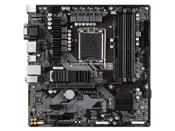 T. Madre GIGABYTE UD B760M, 
Chipset Intel B760, Soporta: Intel 12ma y 13va Generación de Socket 1700, 
Memoria: DDR4 5333, 3600, 2133 MHz, 128GB Max, 
Integrado: AudioHD, Red, USB 3.2 y SATA 3.0, M.2, Micro-ATX, 
Ptos: 1xPCIE4.0x16, 1xPCIE3.0x1