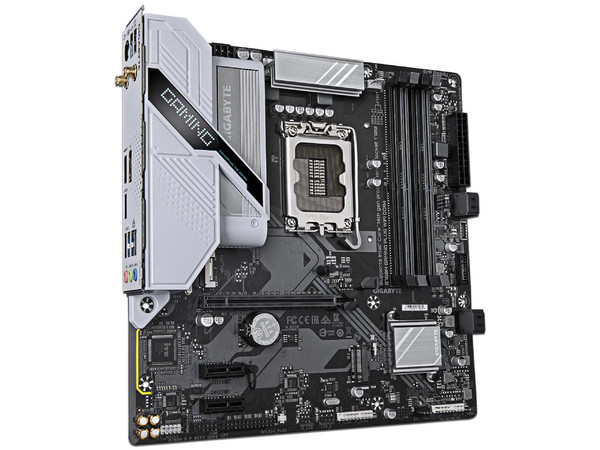 T. Madre Gigabyte B760M Gaming Plus DDR4, 
Chipset B760,
Segmento: Alto/Gamer,
Soporta: Procesadores Intel Core 12ª y 13ª Gen, Socket 1700,
Memoria: DDR4 3000, 2666, 5333 (O.C.) MHz, 128GB Max,
Integrado: Wi-Fi 6, Bluetooth 5.3, Audio HD.