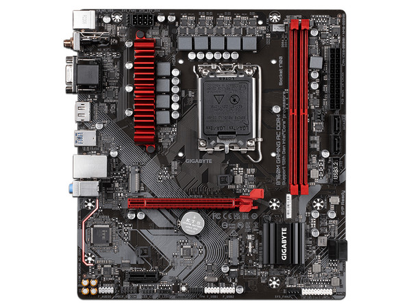 T. Madre GIGABYTE B760M GAMING AC, Chipset Intel B760,
Soporta: Intel 12va y 13va Generación de Socket 1700,
Memoria: DDR4 5333/3600/2133MHz, 64GB Max,
Integrado: AudioHD, Red, WiFi, Bluetooth y SATA 3.0, M.2,
Micro-ATX, Ptos: 1xPCIE4.0x16, 1xPCIE3.0