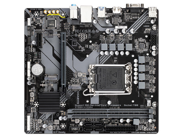 T. Madre Gigabyte B760M H DDR4:
Chipset Intel B760,
Segmento: Alto,
Soporta: Procesadores Intel Core de 13 y 14 Generación, Socket LGA 1700,
Memoria: DDR4 3200/2933/2400MHz, 64GB Máx,
AudioHD, Red, USB y SATA 3.0, M.2,
Micro-ATX, Ptos: 1xPCIE4.0x16.