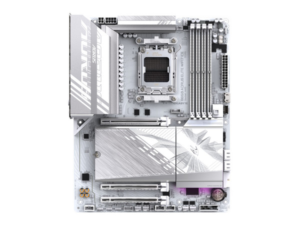 T.Madre Gigabyte AORUS ELITE WIFI7 ICE: Chipset AMD B850, 
Soporta: Procesadores AMD Ryzen de 8va y 9na Generación, AM5, 
Memoria DDR5 7800/6200/4800 MHz, 128GB Max, 
Integrado: Audio HD, Red, Wi-Fi 7, SATA 3.0, 
ATX, Ptos: 1xPCIE5.0x16.