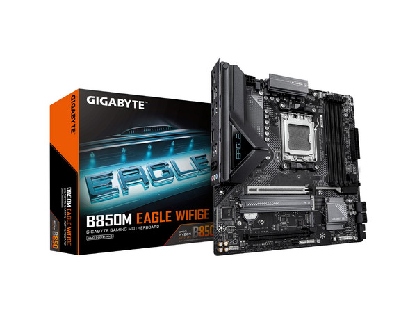 T. Madre Gigabyte B850M Eagle WiFi 6E,
Chipset B850,
Segmento: Alto,
Soporta: AMD Ryzen 9000/ 8000/ 7000, Socket AM5,
Memoria: DDR5 8200MHz 256gb,
Wi-Fi 6E, Bluetooth 5.3, Audio HD,
Puertos: USB, SATA, M.2,
Factor de forma: ATX, Ptos: PCIe 5.0.