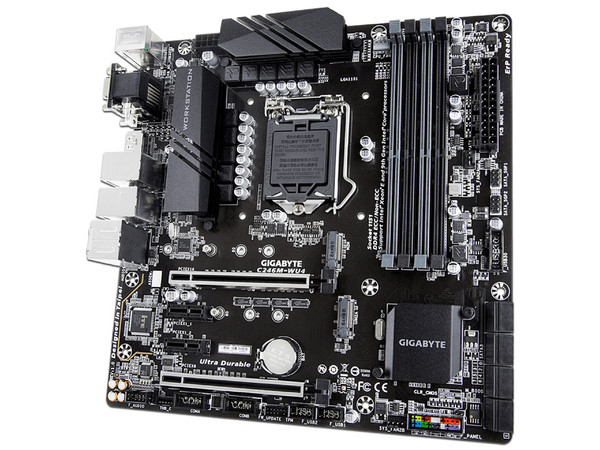 T. Madre Gigabyte C246M-WU4, Chipset Intel C346M,
Soporta: Intel Xeon E / 8va y 9na Generación de Intel Core, 128GB Max,
Integrado: Audio HD, Red,
USB 3.1 y SATA 3.0, M.2,
ATX, Ptos: 2xPCIEx16, 2xPCIEx1.