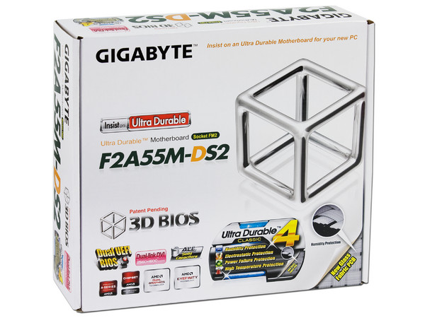 T. Madre Gigabyte F2A55M-DS2, Chipset AMD A55,
Soporta: AMD A10, A8, A6, Athlon X4 de Socket FM2,
Memoria: DDR3 2400(OC)/1866/1600/1333/1066 MHz, 64GB Max,
SATA 3.0,
Integrado: Audio HD, Red,
Micro-ATX, Ptos: 1xPCIEX16, 1xPCIEX1, 1PCI.