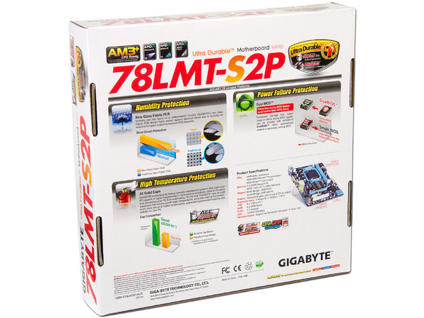 T. Madre Gigabyte 78LMT-S2P, ChipSet AMD 760G,
Soporta: Phenom II, Athlon II y FX de Socket AM3+,
Integrado: Video Radeon HD 3000, Audio HD, Red,
Memoria: DDR3 1333+(O.C.)/1066/800MHz, Max. 8GB,
M-ATX, Ptos: 1xPCIEX16, 1xPCIEX1, 2xPCI