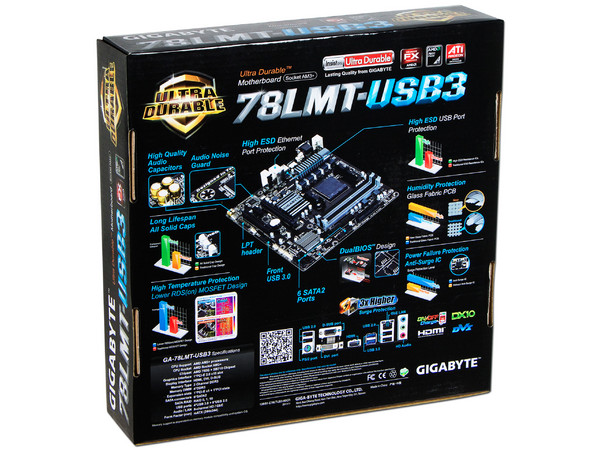 T. Madre Gigabyte GA-78LMT-USB3, ChipSet AMD 760G,
Soporta: Phenom II, Athlon II y FX de Socket AM3+,
Memoria: DDR3 1600(O.C.)/1333/1066MHz, Max. 32GB,
Integrado: Video Radeon HD 3000, Audio HD, Red, USB 3.0,
M-ATX, Ptos: 1xPCIEX16, 1xPCIEX1, 1xPCI.