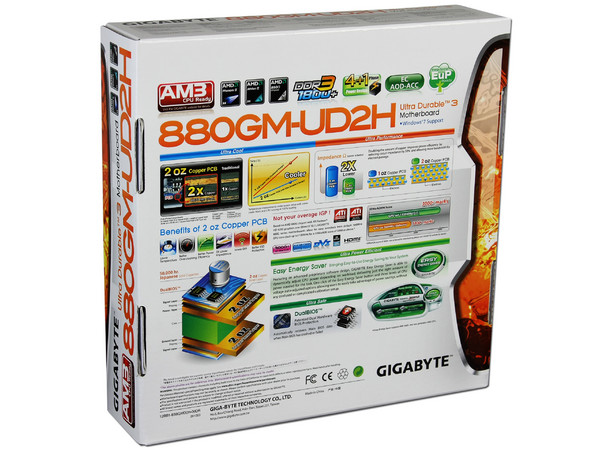 T. Madre Gigabyte GA-880GM-UD2H, ChipSet AMD 880G,
Soporta: Phenom II X4 y X6 de Socket AM3,
Integrado: Video Radeon HD4200, Audio HD, Red,
Memoria: DDR3 1800(OC)/1666/1333MHz,
Ptos: 1xPCIEX16, 1xPCIEX1, 2xPCI
