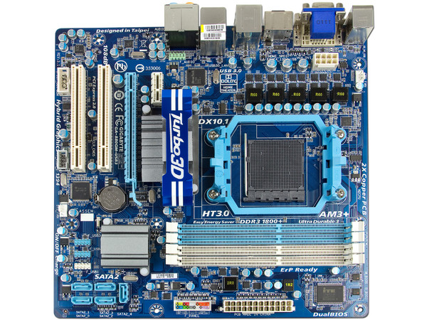 T. Madre Gigabyte GA-880GM-USB3, ChipSet AMD 880G,
Soporta: Phenom II X4 y X6 de Socket AM3,
Memoria: DDR3 1800(OC)/1666/1333MHz,
USB 3.0,
Micro-ATX, Ptos: 1xPCIEX16, 1xPCIEX1, 2xPCI