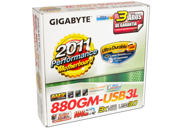 T. Madre Gigabyte GA-880GM-USB3L, ChipSet AMD 880G,
Soporta: Phenom II X6/Athlon de Socket AM3+,
USB 3.0,
Memoria: DDR3 1666(O.C.)/1333MHz, 8GB Max.
Micro-ATX, Ptos: 1xPCIEX16, 1xPCIEX1, 2xPCI