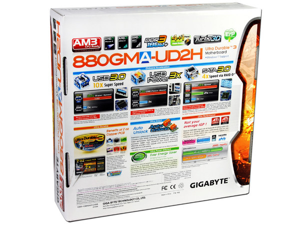 T. Madre Gigabyte GA-880GMA-UD2H, ChipSet AMD 880G,
Soporta: Phenom II X4/X6 Socket AM3,
USB 3.0/SATA 3.0
Integrado: Radeon HD4250, Audio HD, Red,
Memoria: DDR3 1800(OC)/1333/1066,
ATX, Ptos: 2xPCIEX16, 1xPCIEX1.