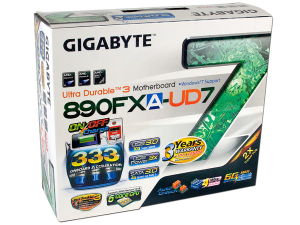 T. Madre Gigabyte GA-890FXA-UD7, ChipSet AMD 890FX,
Soporta: Phenom II X6 y X4 de Socket AM3,
Integrado: Audio HD, Red 10/100/1000 Mbit,
Memoria: DDR3 2000(OC)/1333/1066MHz,
Diseño XL-ATX, Ptos: 6xPCIEX16,1xPCI   