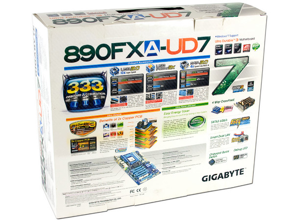 T. Madre Gigabyte GA-890FXA-UD7, ChipSet AMD 890FX,
Soporta: Phenom II X6 y X4 de Socket AM3,
Integrado: Audio HD, Red 10/100/1000 Mbit,
Memoria: DDR3 2000(OC)/1333/1066MHz,
Diseño XL-ATX, Ptos: 6xPCIEX16,1xPCI   