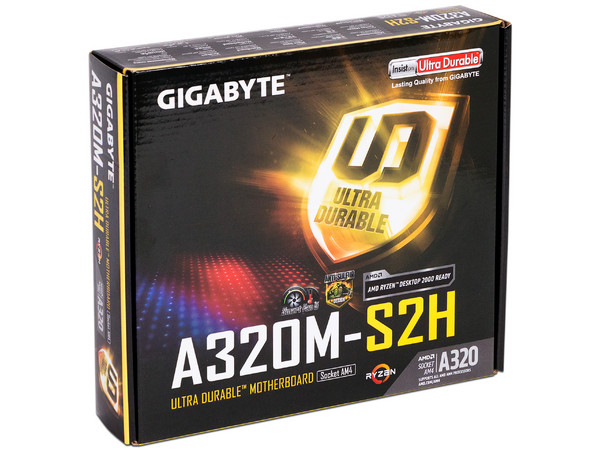 T. Madre Gigabyte GA-A320M-S2H, Chipset AMD A320,
Soporta: AMD Ryzen 3ra, 4ta y 5ta Generación, Socket AM4,
Memoria: DDR4 3200/2933/2133 MHz, 32GB Max,
Integrado: Audio HD, Red, USB 3.0,
SATA 3, M.2,
Micro-ATX, Ptos: 1xPCIE x16