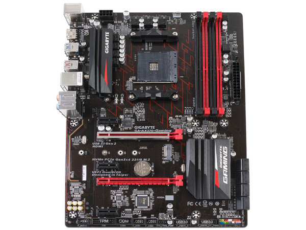 T. Madre Gigabyte GA-AX370-Gaming, Chipset AMD x370, 
Soporta: Procesador AMD 7th Generación A-series / Athlon de Socket AM4, 
Memoria: DDR4 3200(O.C.)/ 2133 MHz, 64GB Max, 
Integrado: Audio HD, Red, USB 3.1 y SATA 3.0, ATX, 
Ptos: 1xPCIEx16, 1xPCIEx