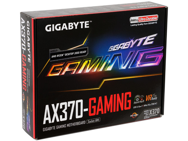 T. Madre Gigabyte GA-AX370-Gaming, Chipset AMD x370, 
Soporta: Procesador AMD 7th Generación A-series / Athlon de Socket AM4, 
Memoria: DDR4 3200(O.C.)/ 2133 MHz, 64GB Max, 
Integrado: Audio HD, Red, USB 3.1 y SATA 3.0, ATX, 
Ptos: 1xPCIEx16, 1xPCIEx