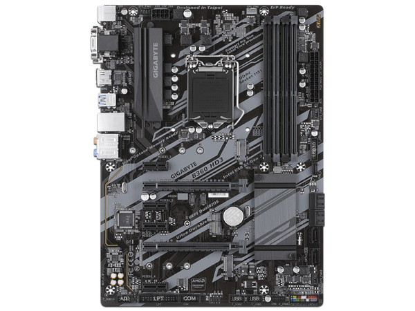 T. Madre Gigabyte B360 HD3, Chipset Intel B360,
Soporta: Intel Core i7 / i5 / i3 de 8va Gen., Socket 1151,
Memoria: DDR4 2666/2400/2133 MHz, 64GB Max,
Integrado: Audio HD, Red,
USB 3.1 y SATA 3.0, M.2,
ATX, Ptos: 2xPCIEx16