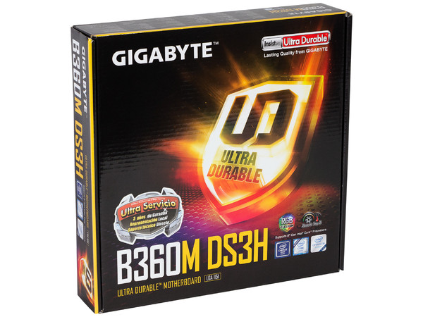 T. Madre Gigabyte GA-B360M-DS3H, Chipset Intel B360,
Soporta: Intel Core i7 / i5 / i3 de 8va Gen., Socket 1151,
Memoria: DDR4 2666/2400/2133 MHz, 64GB Max,
Integrado: Audio HD, Red,
USB 3.1 y SATA 3.0,
Micro-ATX, Ptos: 1xPCIEx16, 1xPCIEx4, 1PCIEx1.