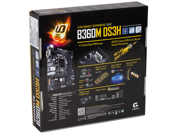 T. Madre Gigabyte GA-B360M-DS3H, Chipset Intel B360,
Soporta: Intel Core i7 / i5 / i3 de 8va Gen., Socket 1151,
Memoria: DDR4 2666/2400/2133 MHz, 64GB Max,
Integrado: Audio HD, Red,
USB 3.1 y SATA 3.0,
Micro-ATX, Ptos: 1xPCIEx16, 1xPCIEx4, 1PCIEx1.