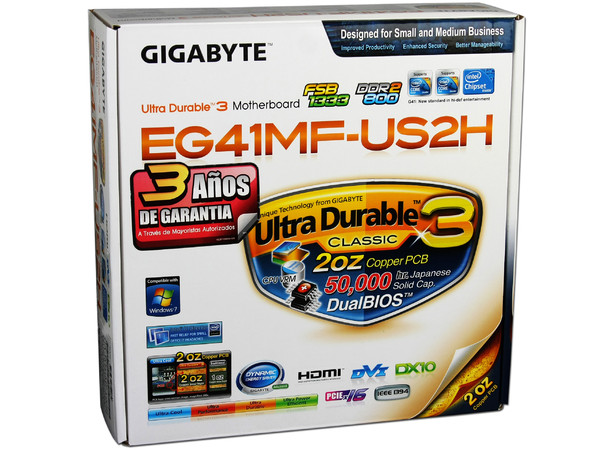 T. Madre GIGABYTE EG41MF-US2H, ChipSet Intel G41,
Soporta: Core 2 Quad, Core 2 Duo, 1333/1066MHz,
Integrado: Audio HD, Red, Video Intel GMA X4500,
Memoria: DDR2 1066(OC)/800, 4 Bancos, 8GB Max,
Diseño: MicroATX, Ptos: 1xPCEx16, 1xPCEx1, 2xPCI