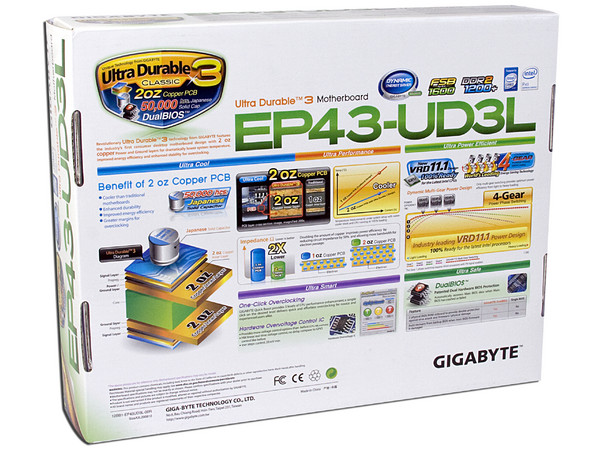 T. Madre GIGABYTE EP43-UD3L, ChipSet Intel P43Exp.,
Soporta: Core 2 Quad, Core 2 Duo, 1066/1333/1600*MHz,
Integrado: Audio HD, Red 10/100/1000 Mbit,
Memoria: DDR2 1200+/1066MHz, 4 Bancos, 16GB Max,
Diseño: ATX, Ptos: 1xPCEx16, 4xPCEx1, 2xPCI
