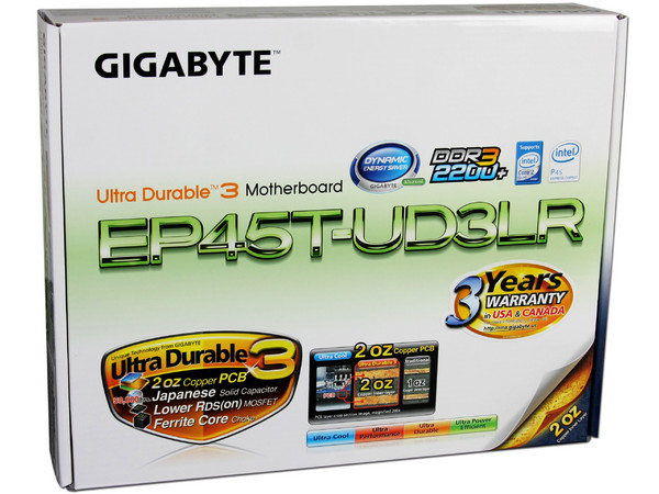 T. Madre GIGABYTE GA-EP45T-UD3LR, ChipSet Intel P45Exp.,
Soporta: Core 2 Quad, Core 2 Duo, 1333/1600MHz,
Integrado: Audio HD, Red 10/100/1000 Mbit,
Memoria: DDR3 2000+/1333, 4 Bancos, 16GB Max,
Diseño: ATX, Ptos: 1xPCEx16, 4xPCEx1, 2xPCI